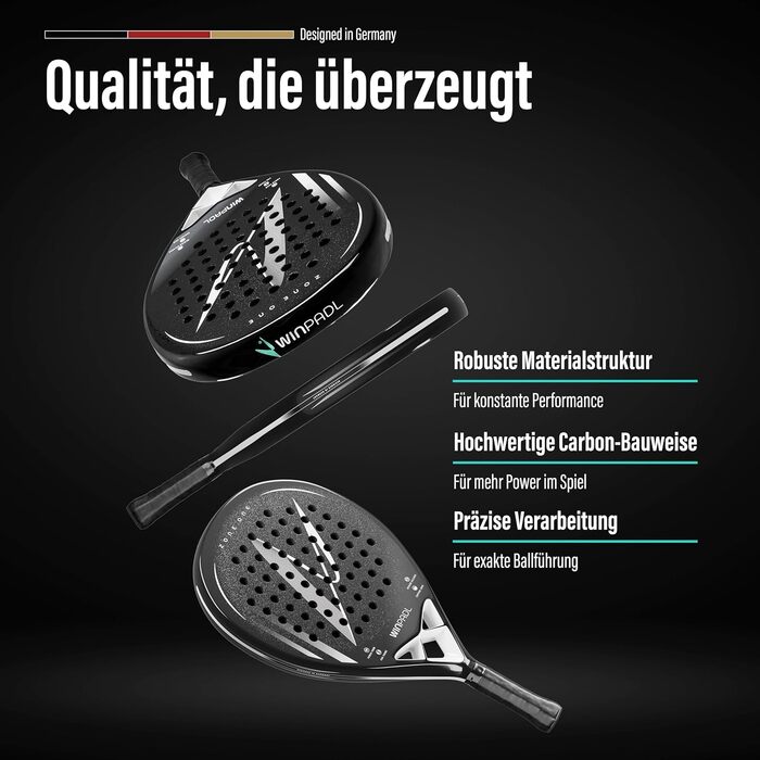 Ракетка для падел Zone One Carbon: 100% Карбон, м'який Eva-керн, 365 г, крапля, шорсткий захват - Унісекс, біла