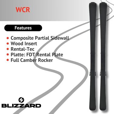 Лижі гірськолижні Blizzard WCR - повний камбер та рокер - з кріпленнями TLT10 Demo Z3-10 - для досвідчених та хороших лижників - слаломні лижі для підготовлених трас 153 см