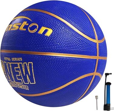 Баскетбольний м'яч Senston, розмір 7, з насосом, для дорослих та підлітків (синій)