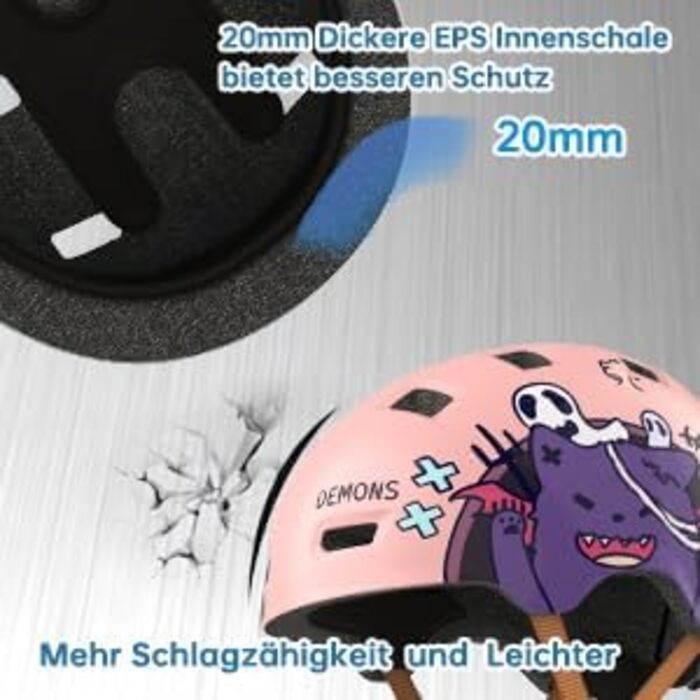 Захисний шолом Skaterhem для скейтборду, електросамокату, BMX (унісекс, регульований, M, рожевий)