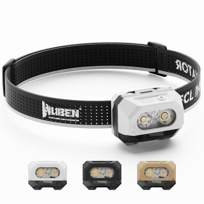 Налобний ліхтар WUBEN H4 LED акумуляторний, 800 Люмен, 10 режимів роботи з червоним світлом (Білий)