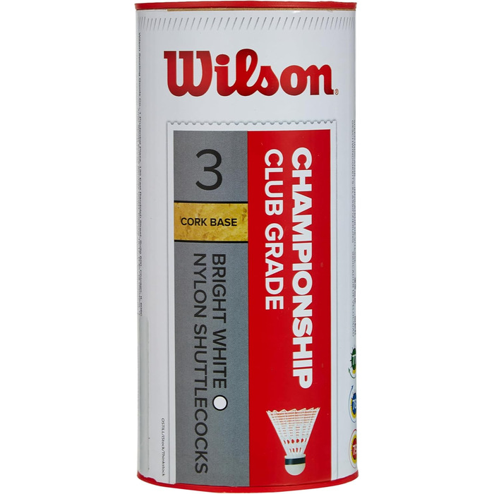 Набір метеликів для бадмінтону Wilson Championship, 6 шт. (77 Grains, середня швидкість)