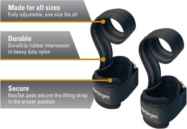 Ремні для підйому ваги Harbinger Big Grip протиковзні з пряжкою, 29 см
