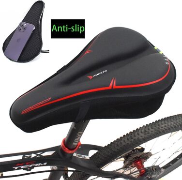 Покриття для велосипедного сидіння з гелевою подушкою, водонепроникне, для гірського велосипеда, велотренажера, чорного кольору