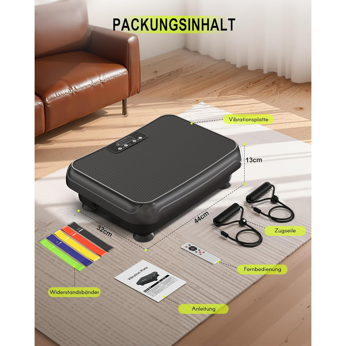 Віброплатформа HomeFitnessCode Mini для жінок - тренажер з різними рівнями інтенсивності, вібротренажер для дому, схуднення, нарощування м'язів, тренування всього тіла, чорний