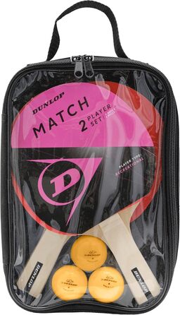 Набір для настільного тенісу Dunlop Match на 2 гравці: 2 ракетки, 3 м'ячі, чохол, бежевий