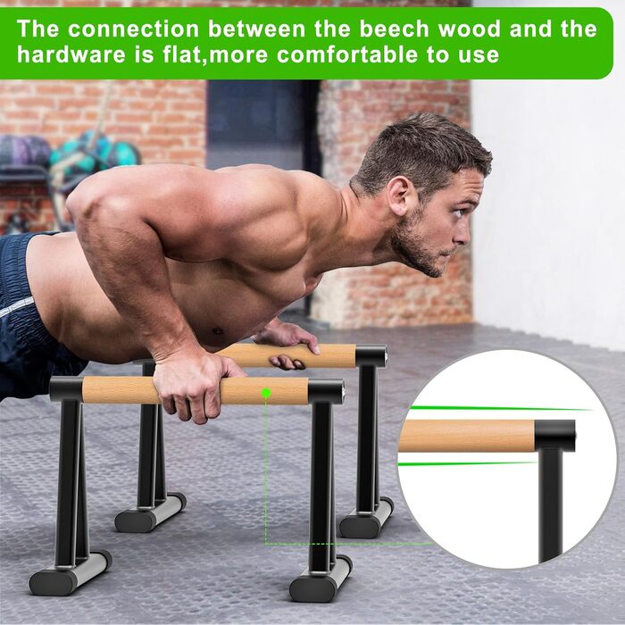 Паралелети для віджимань Dolibest, бруси для віджимань, фітнес, стійка для перекидання, ручки для віджимань, бруси для L-sit, середній розмір, 31 см, для дому та спортзалу