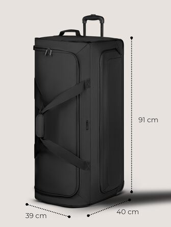 Велика дорожня сумка на колесах XXL 91 см, 128 л для чоловіків і жінок, Duffle Essentials