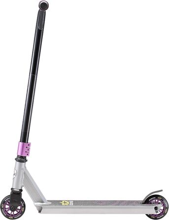 Трюковий самокат STAR SCOOTER для дітей від 7 років та дорослих, до 100 кг, 100 мм, алюмінієвий, сірий і фіолетовий, для початківців
