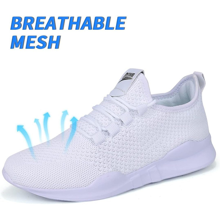 Чоловічі кросівки для бігу та занять спортом. Легкі, дихаючі, для фітнесу, тенісу, тренувань. Розмір 44.5 EU, білий колір