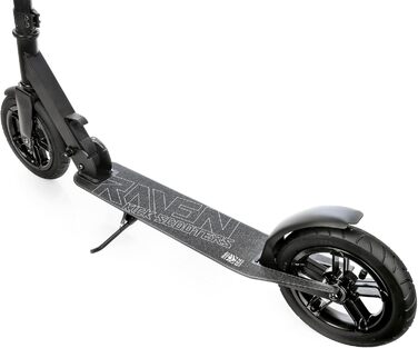 Скутер Raven Roller Cityroller Kickroller Snug AIR з повітряними колесами, дзвіночком та тримачем для пляшки (200 мм, Snug Black)