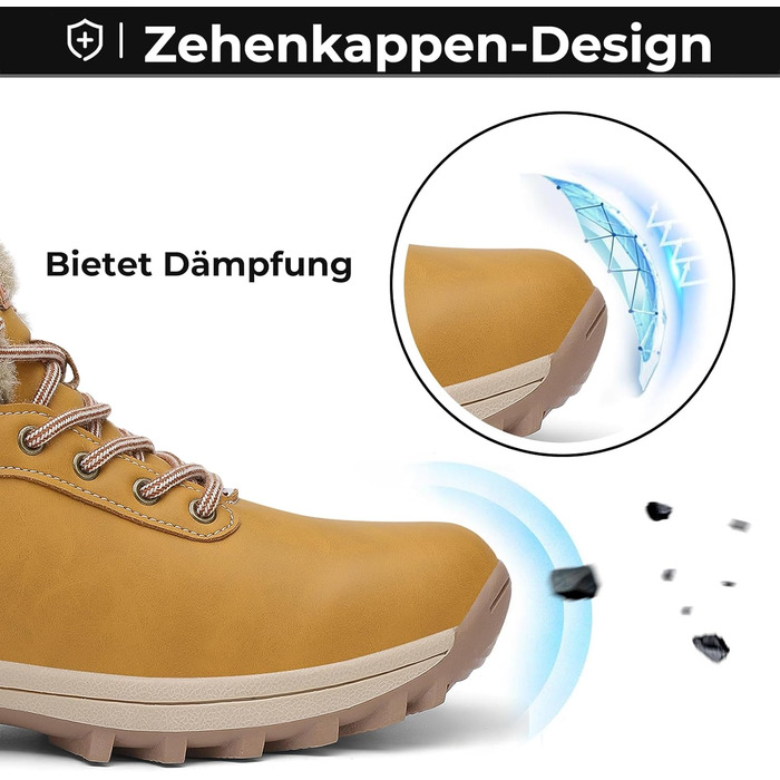 Зимові черевики Mishansha для чоловіків та жінок. Теплі, з підкладкою, зимові чоботи для активного відпочинку на відкритому повітрі. Розміри 36-48 EU (45 EU, жовтий)