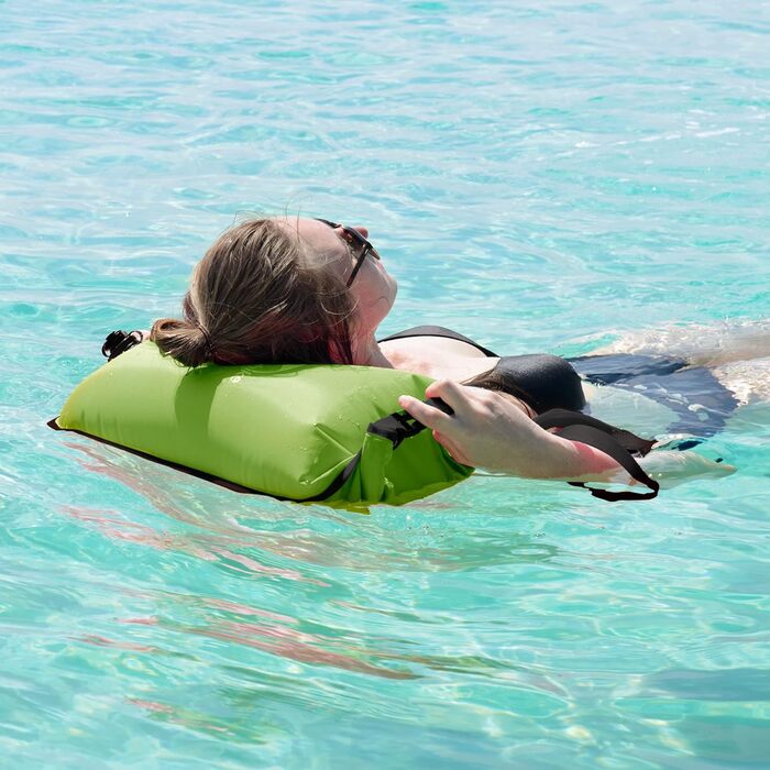 Надувна плавуча шина Naturehike 18L з двома повітряними камерами, водонепроникний мішок-рюкзак для плавання, пляжу, з регульованим поясом, зелений