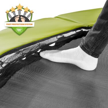 EXIT Toys Наземний батут Silhouette, діаметр 244 см, зелений - з сіткою та захистом, для дітей