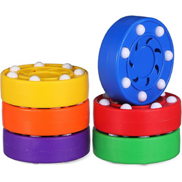 Набір хокейних шайб BESPORTBLE 6 шт. - шайби для вуличного хокею з ABS пластику, для гри в приміщенні та на вулиці, тренування інлайнового хокею - кольорові та неслизькі, для дітей та дорослих Набір хокейних шайб BESPORTBLE 6 шт. - шайби для вуличного хокею з ABS пластику, для гри в приміщенні та на вулиці, тренування інлайнового хокею - кольорові та неслизькі, для дітей та дорослих