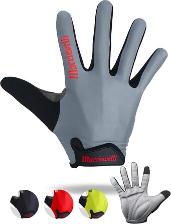Велосипедні рукавички MACCIAVEI для чоловіків та жінок - MTB рукавички - унісекс, сенсорні, mountainbike, сірі (S)