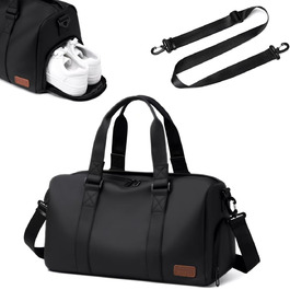 Водонепроникна спортивна сумка 32L для чоловіків та жінок з відділенням для взуття та мокрих речей, ідеальна для тренувань, подорожей, плавання та йоги (чорний)