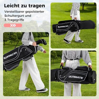 Комплект жіночих гольф-клуів COSTWAY, 9-ти частинний, для правшів з чохлом від дощу, включає драйвер, фейрвей, гібрид, залізи та паттер (чорний)