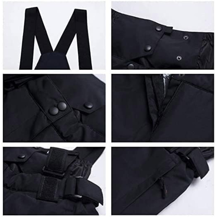 Чоловічий комплект зимового одягу HOTIAN: куртка та штани для сноубордингу, катання на лижах та хайкінгу, чорний/чорний