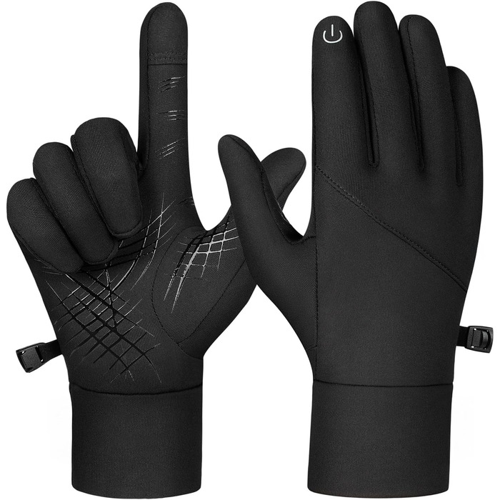 Терморукавички чоловічі та жіночі: для їзди на велосипеді, спорту, бігу, катання на лижах, піших прогулянок, мотоцикла. Чорний колір, модель ST-02