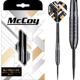 Дротики McCoy D6018 Marksman, 90% вольфрам, преміум, набір, сріблясті, чорні, золоті