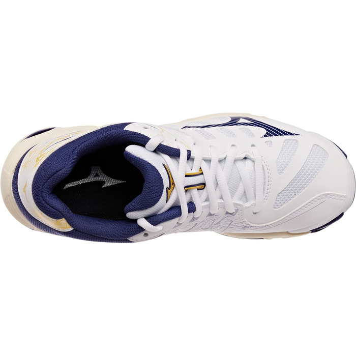 Волейбольне взуття Mizuno Wave Voltage, чорно-біле, 42 EU, White Blueribbon Mp Gold