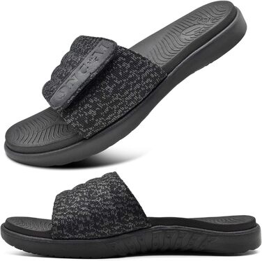 Чоловічі шльопанці ONCAI для душу та басейну з липучкою, відкриті пальці, спортивні, літні, для дому, відпочинку, м'яка гумова підошва, розмір 40-49, чорний