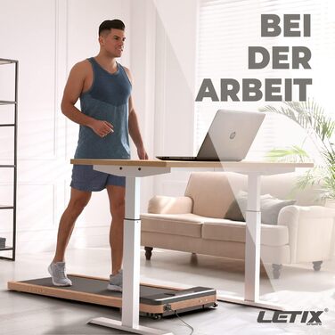 Електричний біговий столик DeskWalk для дому та офісу: LCD-дисплей, моторизоване фітнес-обладнання з імітацією дерева