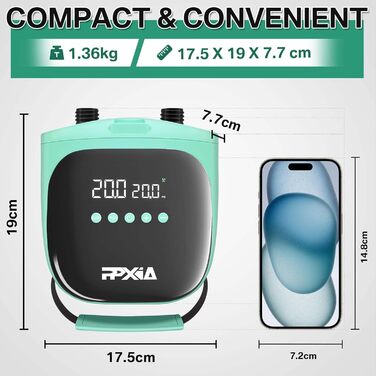 Електрична SUP-насос PPXIA 20PSI: для SUP-дошок, каяків, наметів, матраців