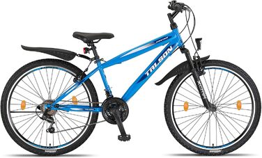 Гірський велосипед Talson 26 дюймів, 21-швидкісна Shimano, амортизаційна вилка, освітлення, синій