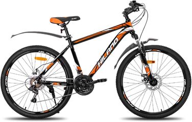 Гірський велосипед Hiland MTB 26/27,5 дюймів, алюмінієва рама, дискові гальма, спицеві колеса, для підлітків, чоловіків і жінок, одноколісний, білий/чорний