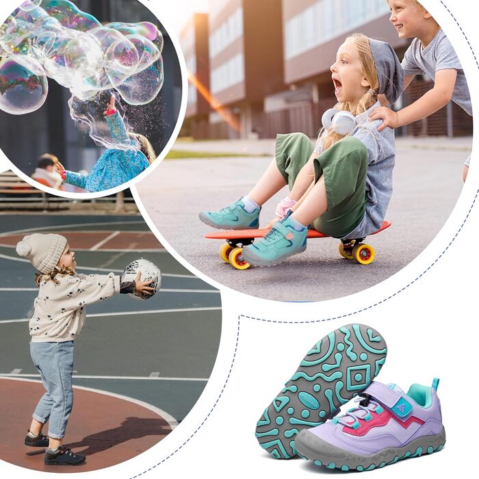 Дитячі трекінгові кросівки Mishansha для активного відпочинку, спорту та прогулянок. Зелені кросівки для дівчаток, розмір 29 EU, фіолетовий колір. Легкі та зручні кросівки для туризму та повсякденного носіння.