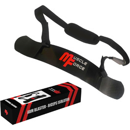 MuscleForge Арм Бластер для біцепса, ізолятор м'язів рук, тренажер для бодібілдингу та силових тренувань, чорний