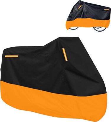 Чохол для триколісного велосипеда преміум-класу, підходить для всіх триколісних велосипедів та мопедів, для зберігання в приміщенні та на вулиці, 264,2 x 110 x 124,5 см (чорний та помаранчевий)