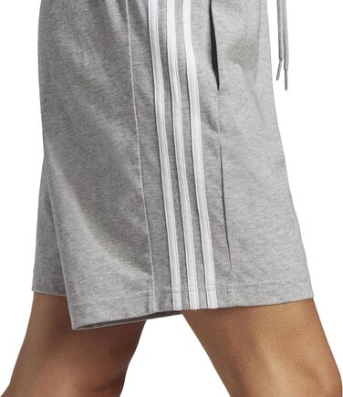 Чоловічі повсякденні шорти adidas Essentials French Terry 3-Stripes, сірі (Medium Grey Heather/White), розмір M