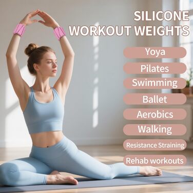 Набір кишенькових вагів KOOOGEAR 2 шт. (0,5 кг * 2) для фітнесу, бігу, гімнастики, чорний та рожевий