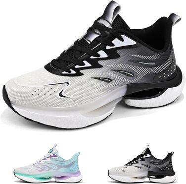 Спортивне взуття для жінок та чоловіків: кросівки для бігу, фітнесу, прогулянок та повсякденного носіння. Розміри 35-45 EU (44 EU, чорний, білий, сірий)