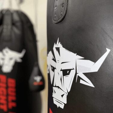 BULL DOZA FIGHT WEAR самонаповнюваний боксерський мішок XL 4FT, для MMA, боксу, кікбоксингу, Муай Тай, тхеквондо, з підвісними ланцюгами, карабіном, чорний, для єдиноборств
