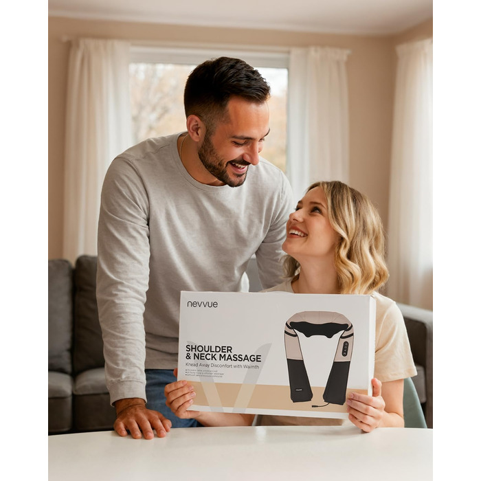 Масажний накид для крісла з підігрівом та 3D масажем, Shiatsu масажер для спини з 3 рівнями інтенсивності, Romm (V-WMN01)