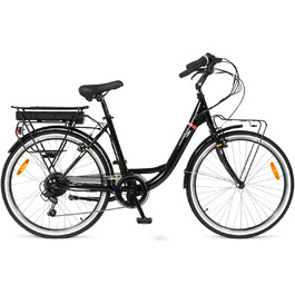 Електровелосипед i-Bike City Easy Urban для дорослих, унісекс, з педальною підтримкою, чорний, універсальний розмір