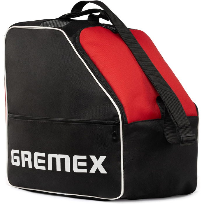 Чохол для лижних черевиків з відділенням для шолома - Водонепроникний рюкзак для лижних черевиків та шолома. Міцний, з титановими швами. Зручний для транспортування, подорожей та захисту спорядження (Чорний + Червоний)