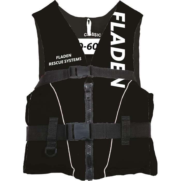 Рятувальний жилет FLADEN Mega Fishing 50N для дітей і дорослих, S-XL, чорний, 90+ кг