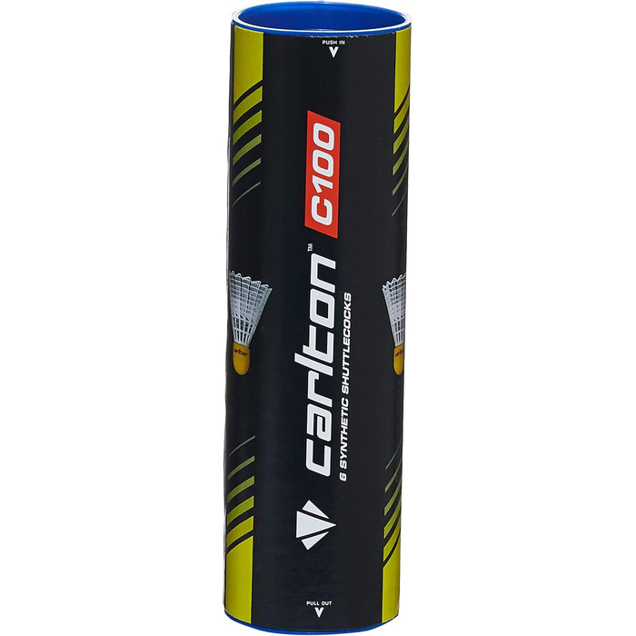 Бадмінтонний м'яч Carlton C100 Gelb, середньої швидкості (77 Grains), для учнів, юніорів та початківців (1x6 шт.)