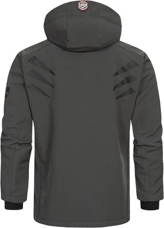 Чоловіча тактична куртка Geographical Norway Tacebook водонепроникна та дихаюча з капюшоном для походів та активного відпочинку, темно-сіра, розмір M