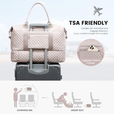 Спортивна сумка LOVEVOOK для жінок з відділенням для взуття та мокрих речей, дорожня сумка-мішок Weekender, косметичка, сумка для пологового будинку, водонепроникна, ручна поклажа для літака, фітнесу (M-2шт, світло-рожевий)