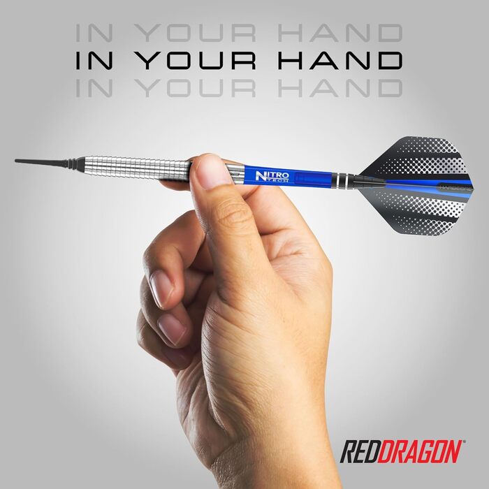 Дротики Red Dragon Razor Edge Softip, вольфрамові, професійні, з крилами та шафтами, 18 г, 3 шт.