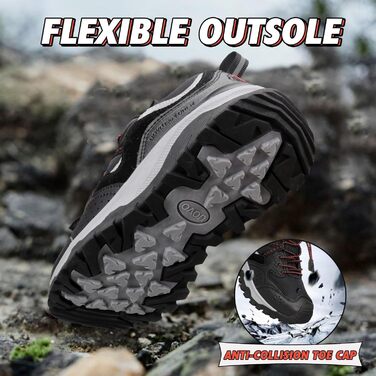 Дитячі трекінгові кросівки UOVO, водонепроникні, для бігу та трейлраннінгу, чорні, розмір 38 EU