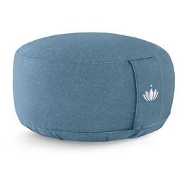 Медитаційне подушення Lotuscrafts Lotus, 15 см, дinkelspelz, бавовна, кругле, для підлоги, сертифікат GOTS (Морська блакить)