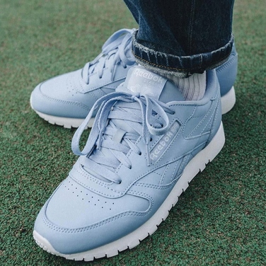 Жіночі шкіряні кросівки Reebok Classic Leather CL LTHR, сині, розмір 35,5