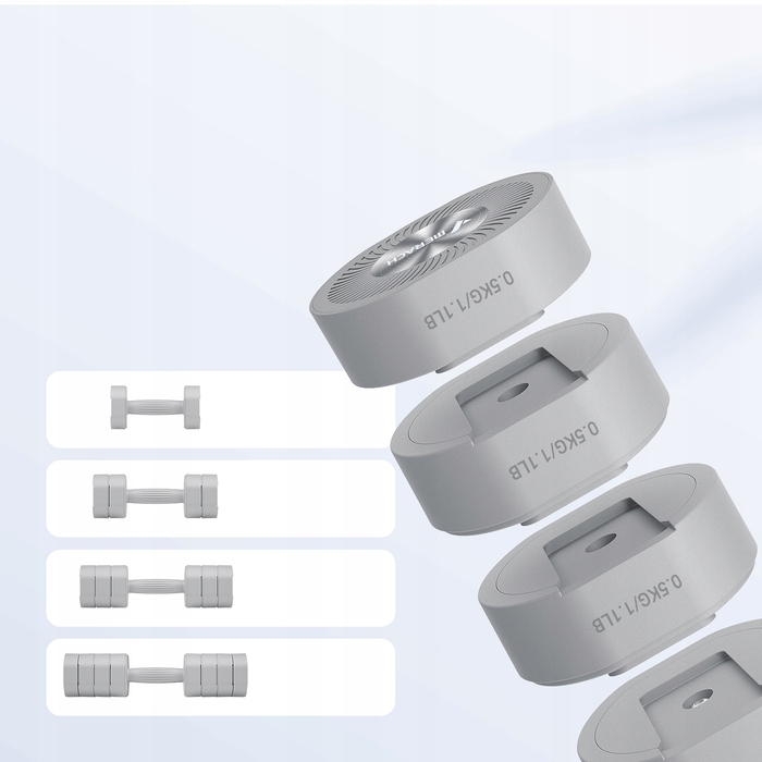 Регульовані гантелі 1–4 кг 4 в 1, фітнес-набір, колір сірий